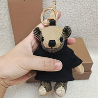 Pendentif ours en peluche voiture porte-clés suspendu coton matériel Plaid cachemire arc-en-ciel ours pour Couples et sac poupées