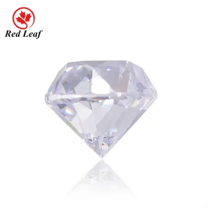 Redleaf Gems White Round shape High waist Cz Stones special cut Cubic Zirconia gems