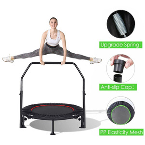Trampolino Pieghevole da 40 Pollici per Bambini e Adulti, Capacità 330 lbs, con Corrimano Regolabile e Rete Protettiva in PVC - Product Image 2