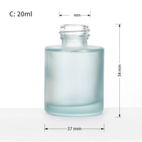 Flacon compte-gouttes en verre mat de 20 ml et 30 ml avec bouton poussoir et impression sérigraphique pour crème de soin et sérum cosmétique