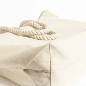 Bolsa de algodón con asas de cuerda, merchandising sostenible - Product Image 3