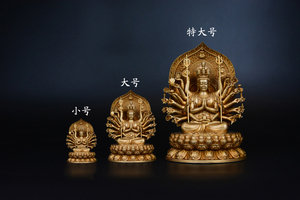 Antique Bronze Golden Buddha Statue Sculpture Home Religion Indoor Decor Metal Craft Engraving Hand-Cast Gold Plated Collectible - Product Image 6