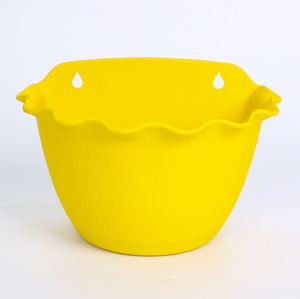 Pot de fleurs mural robuste en plastique PP, design à bords ondulés, base de drainage en maille, multicolore, pour jardin vertical intérieur/extérieur - Product Image 4