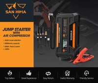 SAN HIMA Démarreur de saut 4 en 1, batterie externe, gonfleur de pneus 150 PSI, batterie au lithium, démarreur de voiture 12V avec compresseur d'air