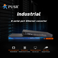 Convertisseur Série vers Ethernet USR-N668 RS232 RS485 RS422 Industriel 8 Ports Dispositif de Service DC 9-24V Garantie 2 Ans