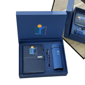 Set de Regalo Corporativo Premium: Diario de Cuero Personalizado al por Mayor y Vaso de Acero Inoxidable - Product Image 2