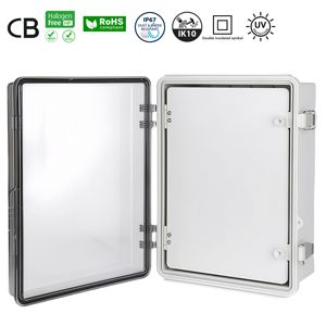 <span class=keywords><strong>Armoire</strong></span> électronique extérieure étanche IP67 430x330x180mm porte à charnière transparente matériaux PC/ABS boîte de jonction électrique IP65/IP66" - Product Image 2