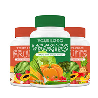 Capsules de fruits et légumes multivitaminés, riches en vitamines et minéraux, suppléments de fruits et légumes naturels de marque OEM