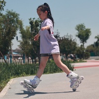 Patins à roulettes ajustables confortables à tige haute avec cadre en aluminium stable pour jeunes et adultes
