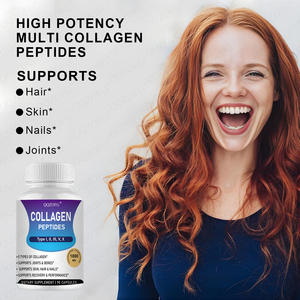 Suplemen kapsul peptida kolagen laut organik terbaik untuk orang dewasa mendukung kulit rambut sendi kuku kesehatan anti-penuaan - Product Image 1