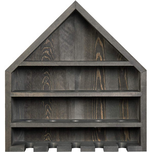 Estante de béisbol para montar en la pared, estante de almacenamiento de varios niveles de madera maciza para bates y pelotas, color retro - Product Image 4