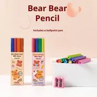Ensemble de crayons en forme d'ours de 12 couleurs, 7 pouces, écologiques, imprimés UV, cadeau créatif, matière plastique certifiée EN71 LM
