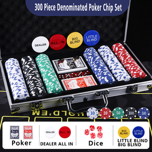 ABS Non-Denomination <b>Poker</b> Chip <b>Set</b> Small Six-Point Chips with Tray for Board Games - Product Image 5