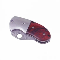 Draagbaar Damascus staal mini zakmes met houten handvat voor outdoor survival, dagelijks gebruik, ontpakken, kampeermes