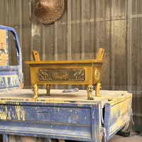 Grand brûleur d'encens en laiton doré antique de haute qualité sur mesure pour le bouddhisme