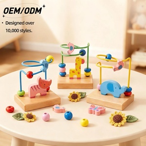 Laberinto de Cuentas de Alambre de Madera Montessori, Juguete Educativo para Niños Pequeños, Entrenamiento Interactivo de Coordinación Mano-Ojo, No Tóxico, 2-<span class=keywords><strong>4</strong></span> Años - Product Image 1