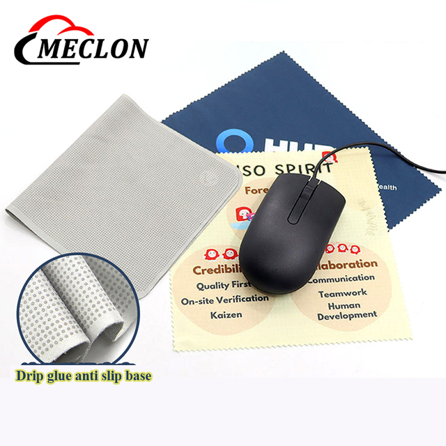 Custom Printed Multifunctional Adhesive Mouse Pad Microfiber Cleaning Cloth With Silicone Dots