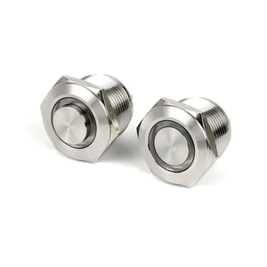 8 мм, 12 мм, 16 мм, 19 мм 22 мм, 25 мм, 30 мм латунь/нержавеющая сталь кнопочный переключатель с/без светодиод Мгновенный/защелкиваемый производитель Китай - Product Image 2