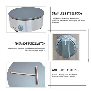 Machine à crêpes <span class=keywords><strong>professionnelle</strong></span> XEOLEO, plaque chauffante électrique pour crêpes et gâteaux - Product Image 5