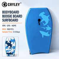 Planche de surf légère Cayley Shark Pattern Bodyboard avec laisse de poignet pour enfants et adultes, plage, piscine, sports nautiques