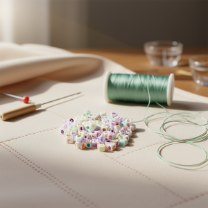 Ilan Abalorio Numero 6x6mm Perline Numeriche Bianche Pastello 17g - Product Image 2