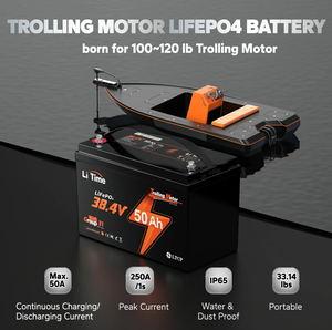 Batería de Litio LiFePO4 LiTime 36V 50Ah para Motor Marino, IP65, 4000 Ciclos, Certificación FCC, 5 Años de Garantía, Carcasa de ABS, Verde - Product Image 4
