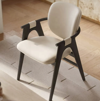 Nouveau fauteuil de salle à manger BST de style Wabi-Sabi du milieu du siècle, en bois massif avec rembourrage doux, mobilier pour la maison, la salle à manger et l'hôtel