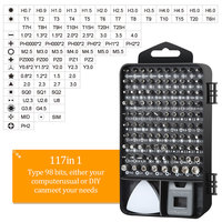 Kit de tournevis multifonctionnel 117 en 1, outil de réparation, outils à main, ensemble de tournevis, vente chaude