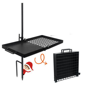 Parrilla de Acero Plegable Portátil de Alta Resistencia para Exteriores con Altura Ajustable y Malla Metálica para Barbacoa - Product Image 2