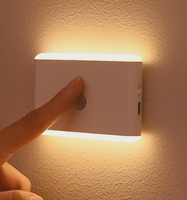 Veilleuse Murale LED Intelligente Rechargeable sans Fil à Double Source en ABS avec Détecteur de Mouvement et Protection des Yeux pour Chambre