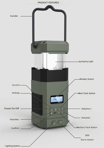 Radio numérique DAB avec affichage, canal d'urgence <span class=keywords><strong>EWF</strong></span>, haut-parleur intégré, lampe de camping extérieure, portable, à manivelle et solaire - Product Image 4