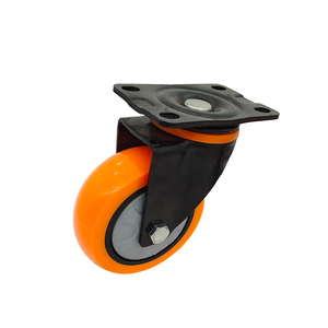 Leifengta 4 Inch Premium Orange Polyurethane Swivel Plate <strong>Locking</strong> <strong>Caster</strong> <strong>Wheels</strong> Durable Thread Guards 3-Year No Brake - Product Image 1