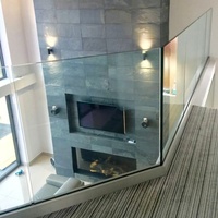 Système de garde-corps moderne en verre trempé avec profilé en U en aluminium pour balcon, escalier, hôtel, appartement - Installation facile, résistant à l'eau
