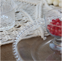 Plato de Plástico Transparente de 13 Pulgadas con Borde Dorado Decorativo para Bodas, Hoteles y Banquetes