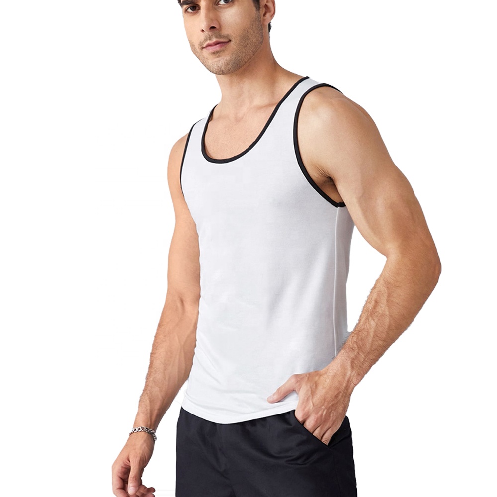 Men sportswear vest lightweight breathable gym bodybuilding mens tank top latest custom design scoop neck tank top for men