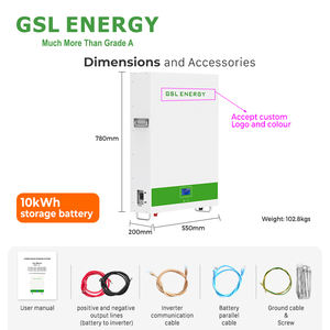 Batterie GSL ENERGY 48V LiFePO4 murale solaire 5-10kW pour système hybride réseau divisé, protection IP55, CAN, garantie 10 ans - Product Image 5