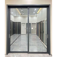 Puerta Corredera de Aluminio con Rotura de Puente Térmico, Recubrimiento en Polvo, Aislamiento Térmico para Oficinas y Salas de Reuniones