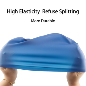 Bonnet de bain en silicone antidérapant avec logo personnalisé imprimé pour enfants Chapeaux de natation sans couture pour adultes - Product Image 2