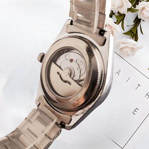 Nouvelle collection de montres pour hommes, montre femme en acier inoxydable, montre de luxe pour homme avec bracelet en acier, cadran vert incrusté de diamants, montres avec affichage du jour et de la date. - Product Image 6