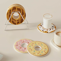 Sous-verres et tapis en diatomite mignons, absorbants et à séchage rapide, résistants à la chaleur, réutilisables, pour la décoration de la maison