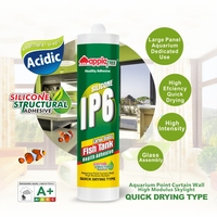 Colle silicone acide étanche pour aquarium, adhésif transparent blanc pour la construction de grands panneaux de verre de bassin à poissons
