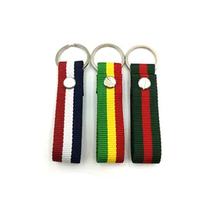 Высококачественный трехцветный брелок с лентой на заказ, брелок для ключей на запястье, рекламный брелок с логотипом на заказ