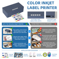 Imprimante d'étiquettes couleur miniature MASUNG MMF-D4, imprimante d'autocollants personnalisés, étiqueteuse numérique pour l'emballage des produits, étiquettes de prix, code-barres, nouveauté