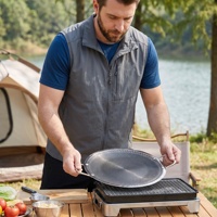 Plaque de cuisson ovale en acier inoxydable 304 de 30 cm à conduction rapide, gravée double face, avec poignée anti-brûlure pour barbecue