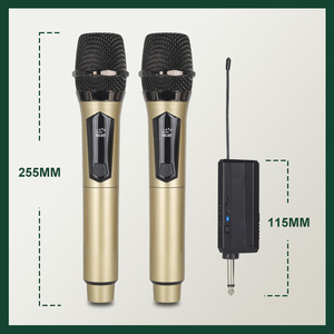 <span class=keywords><strong>Microfono</strong></span> Wireless Ricaricabile con Un Trasmettitore e Due Ricevitori per Casa, KTV, Scheda Audio, Palco, Streaming Live, Karaoke V-band - Product Image 4