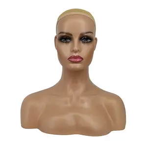 sale display clothes plastic Wig Female mannequin head with shoulders