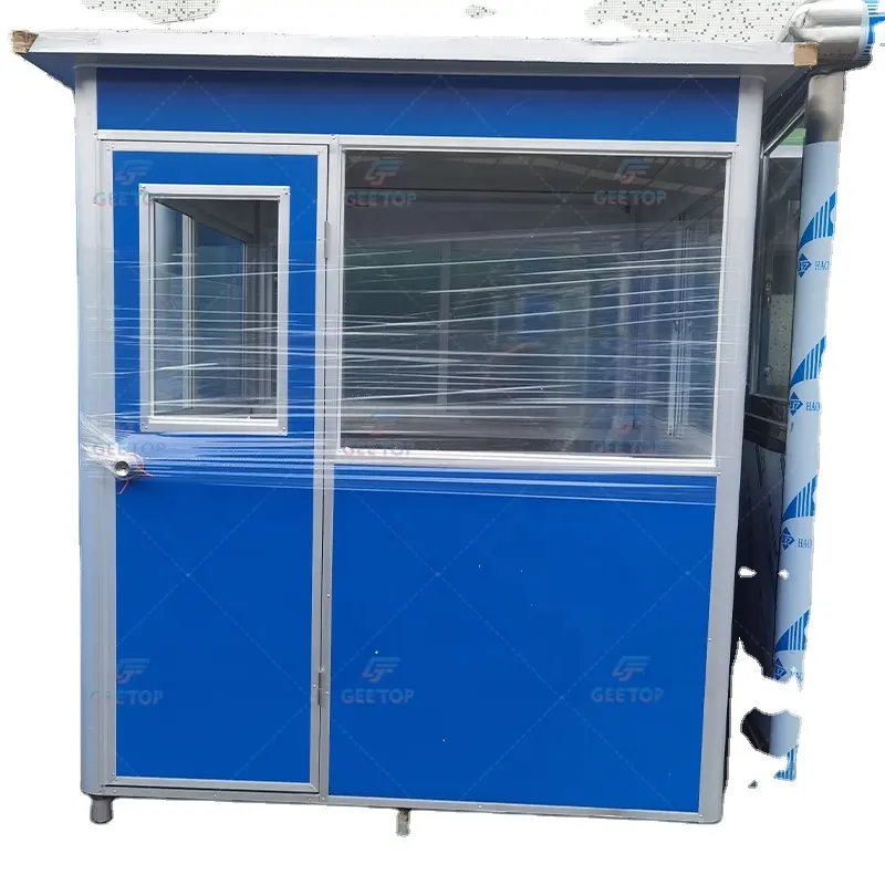 Easy assembled security guard house stainless steel security booth bullet proof unit built cabin security