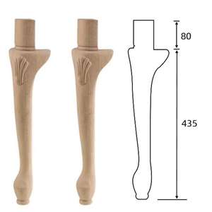 이것은 나무 cabriol 소파 다리 빈티지 435mm 단단한 나무 가구 다리 발 미완성 조각 나무 퀸 앤 의자 다리 - Product Image 1