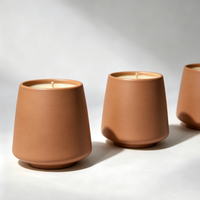 Bougies parfumées en pot en céramique avec étiquette personnalisée en cire naturelle biologique pour chambre à coucher et emballage cadeau