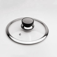 Couvercle en verre trempé avec anneau en acier inoxydable, Type G, 0.4mm